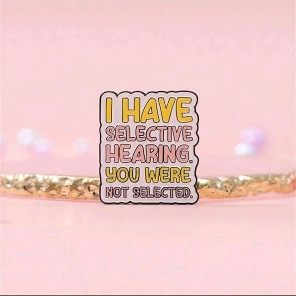 Funny slogan select hearing multicolor rainbow pin brooch charm enamel pin brooc - Picture 1 of 2